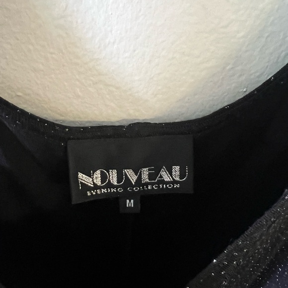 vintage mob wife early 2k sparkly black slip gown size M - Picture 6 of 8